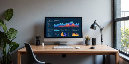 电商增长项目案例展示图，包含数据图表和用户界面元素，现代商务风格
